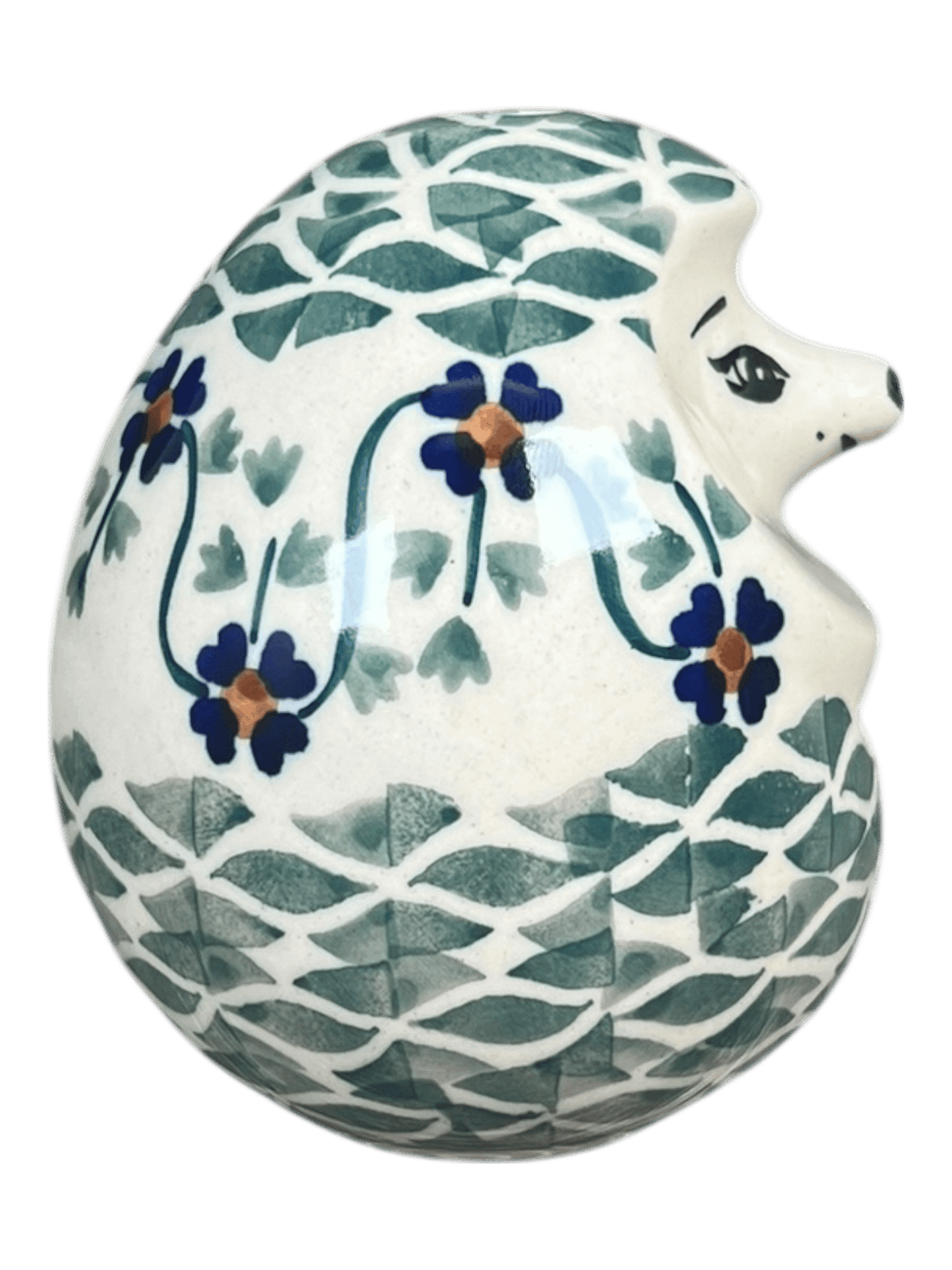 Figurine, Hedgehog, 3.5" in "Woven Pansies" by Manufaktura | F083T-RV