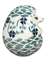 Figurine, Hedgehog, 3.5" in "Woven Pansies" by Manufaktura | F083T-RV