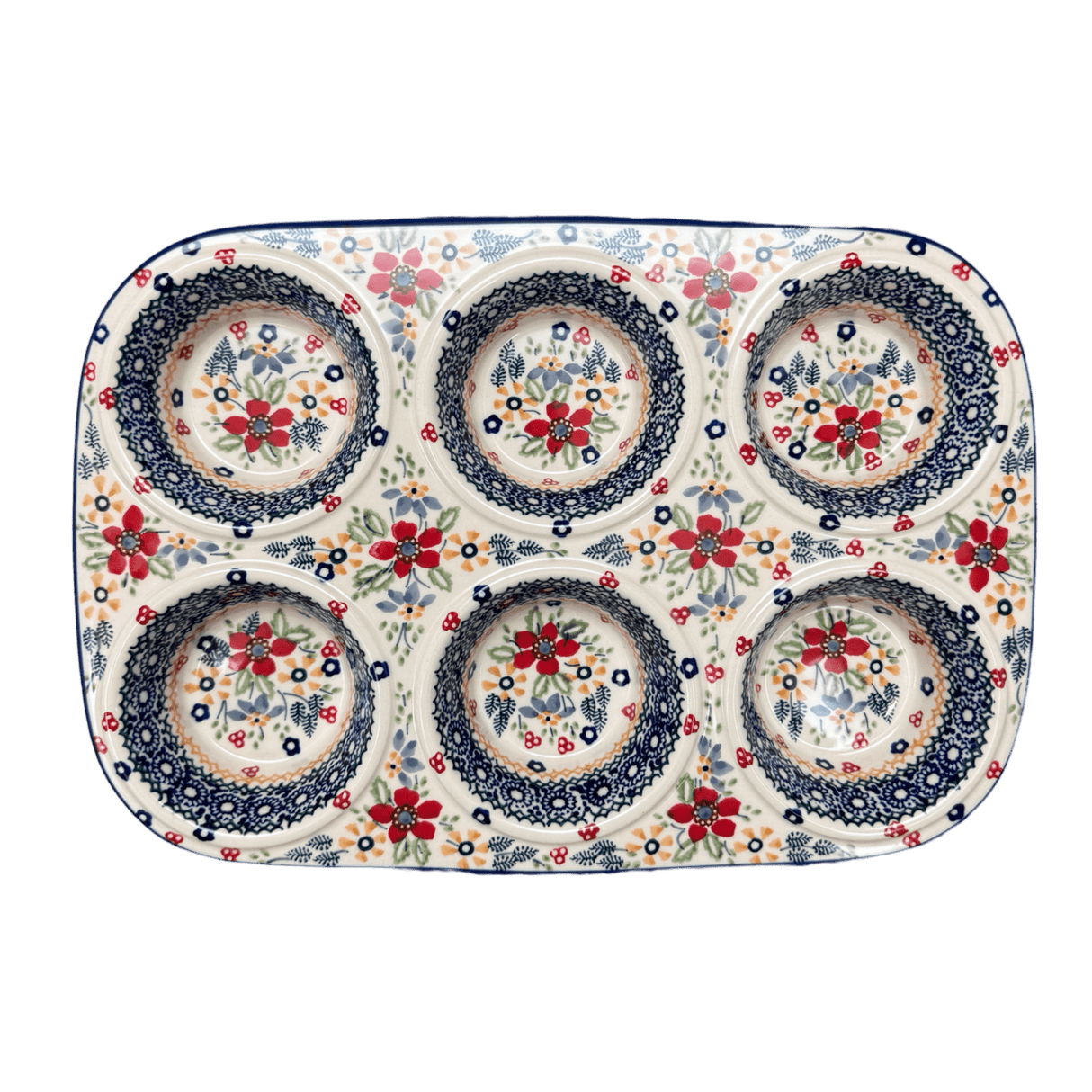 Muffin Pan, 8.5" x 12.5" in "Ruby Bouquet" by Manufaktura | F093S-DPCS