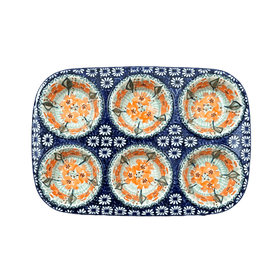 Polish Pottery Muffin Pan (Sun-Kissed Garden) | F093S-GM15 Additional Image at PolishPotteryOutlet.com
