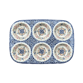 Polish Pottery Muffin Pan (Wildflower Delight) | F093S-P273 Additional Image at PolishPotteryOutlet.com