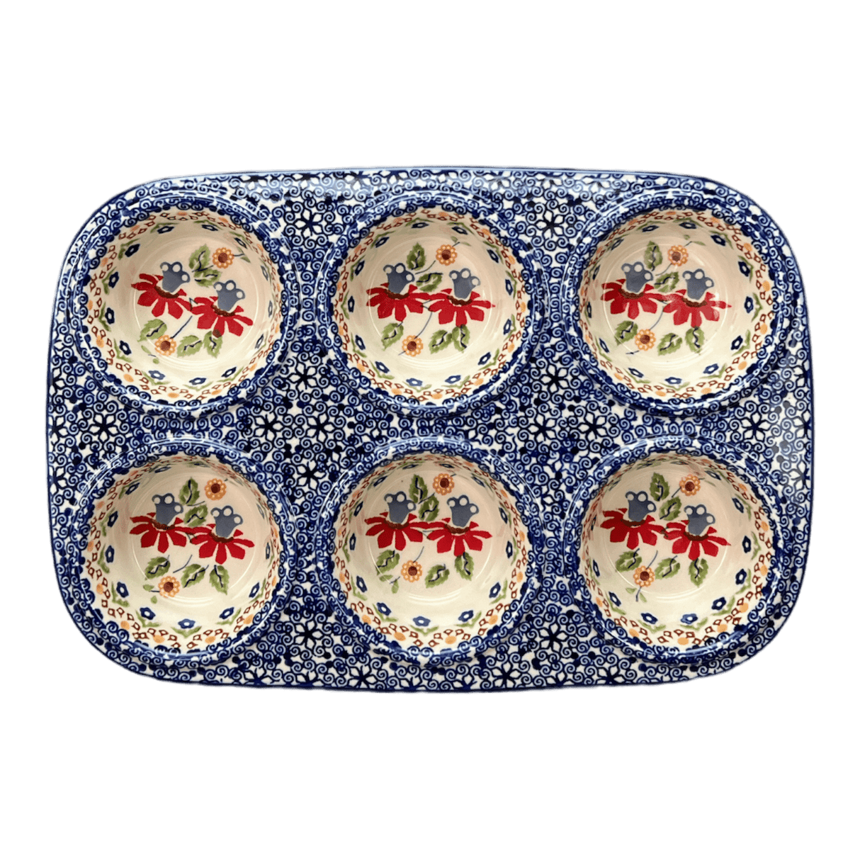 Muffin Pan, 8.5" x 12.5" in "Mediterranean Blossoms" by Manufaktura | F093S-P274