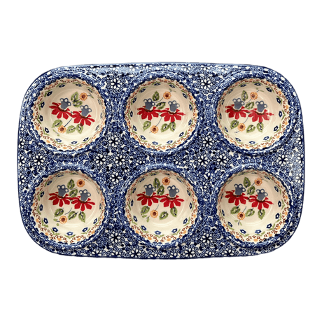 Muffin Pan, 8.5" x 12.5" in "Mediterranean Blossoms" by Manufaktura | F093S-P274