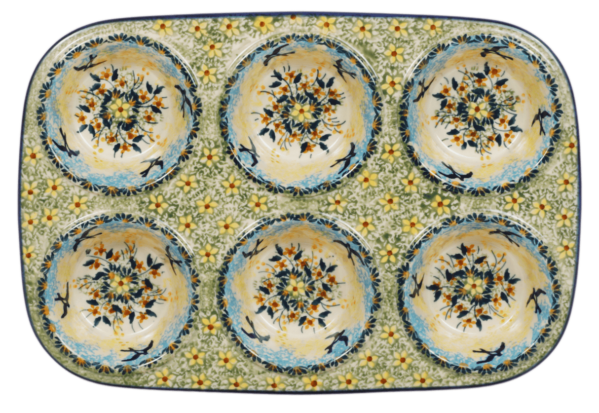 Muffin Pan, 8.5" x 12.5" in "Soaring Swallows" by Manufaktura | F093S-WK57