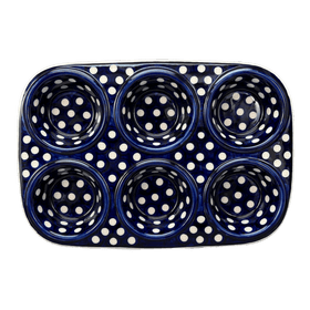 Polish Pottery Muffin Pan (Hello Dotty) | F093T-9 Additional Image at PolishPotteryOutlet.com