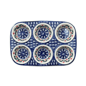 Polish Pottery Muffin Pan (Holiday Cheer) | F093T-NOS2 Additional Image at PolishPotteryOutlet.com