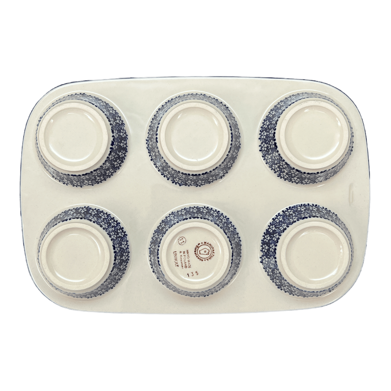 Polish Pottery - Muffin Pan - Kaleidoscope - The Polish Pottery Outlet