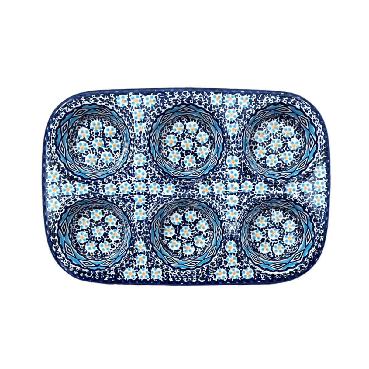 Muffin Pan, 8.5" x 12.5" in "Blue Diamond" by Manufaktura | F093U-DHR