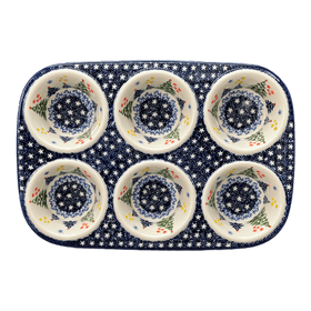 Polish Pottery Muffin Pan (Festive Forest) | F093U-INS6 Additional Image at PolishPotteryOutlet.com
