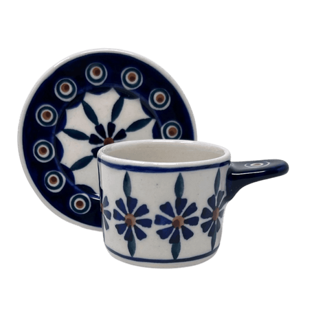 Espresso Cup with Saucer, 2 oz in "Floral Peacock" by Manufaktura | F113T-54KK