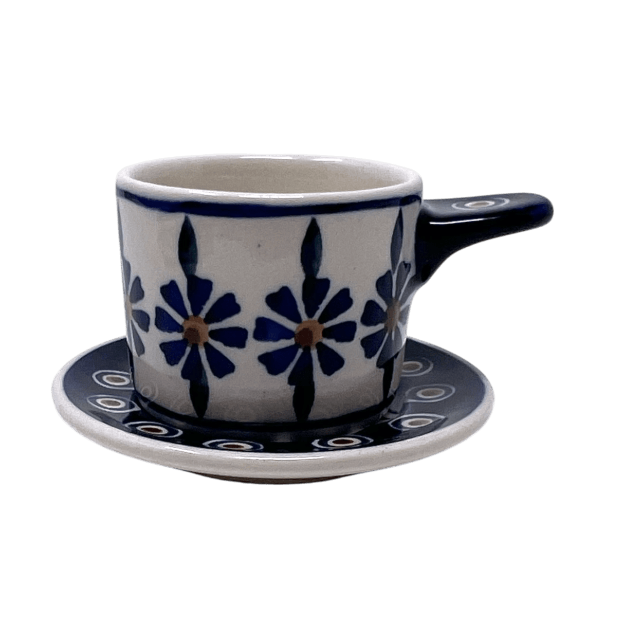 Espresso Cup with Saucer, 2 oz in "Floral Peacock" by Manufaktura | F113T-54KK
