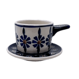 Espresso Cup with Saucer, 2 oz in "Floral Peacock" by Manufaktura | F113T-54KK