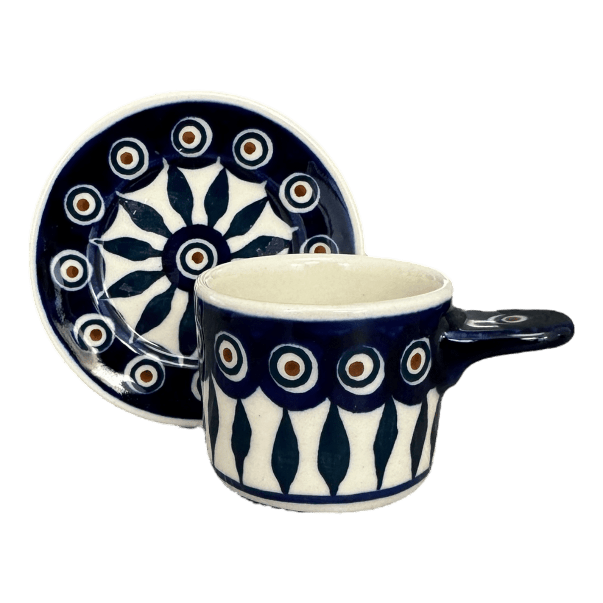 Espresso Cup with Saucer, 2 oz in "Peacock" by Manufaktura | F113T-54