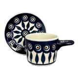 Espresso Cup with Saucer, 2 oz in "Peacock" by Manufaktura | F113T-54