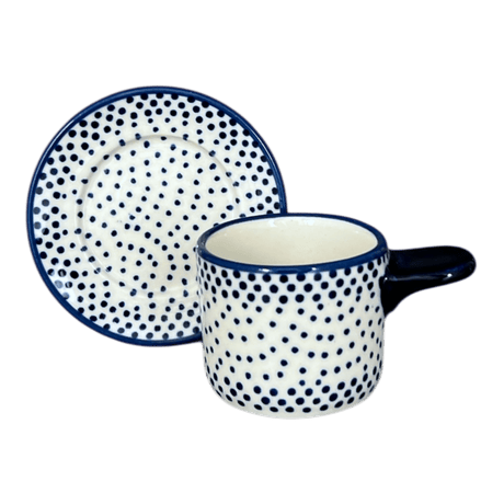 Espresso Cup with Saucer, 2 oz in "Misty Blue" by Manufaktura | F113U-61A