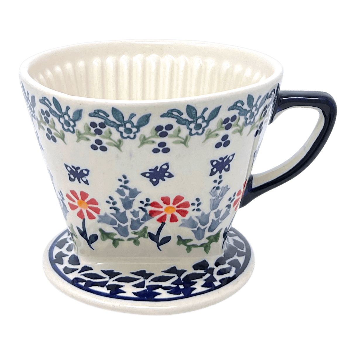 Pour Over, Coffee Dripper, 4.25" in "Butterfly Blossoms" by Manufaktura | F127T-MM02