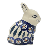 Figurine, Bunny, 4.25" in "Peacock" by Manufaktura | F140T-54
