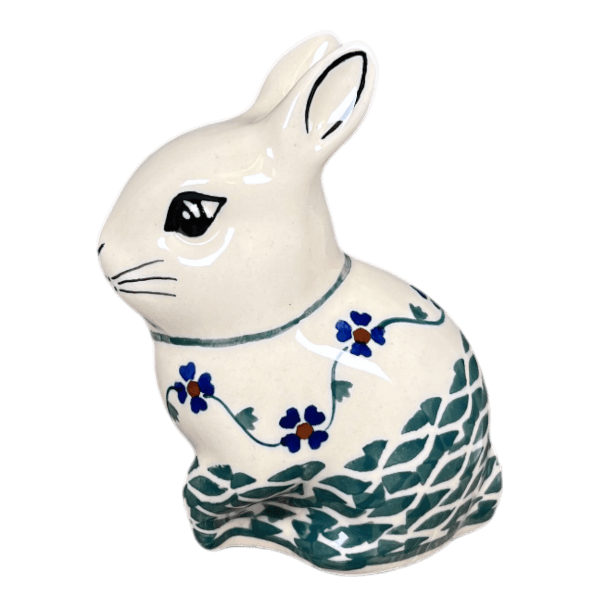 Figurine, Bunny, 4.25" in "Woven Pansies" by Manufaktura | F140T-RV
