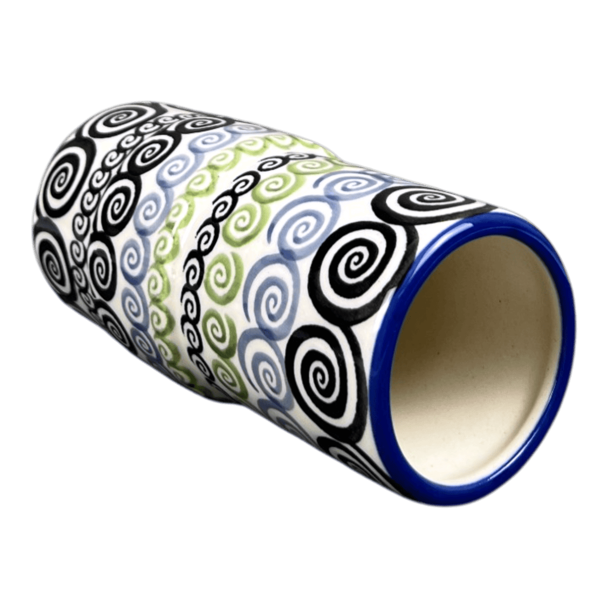 Vase, Slim, 5.5" in "Hypnotic Whirlpool" by Manufaktura | F141M-CGZC