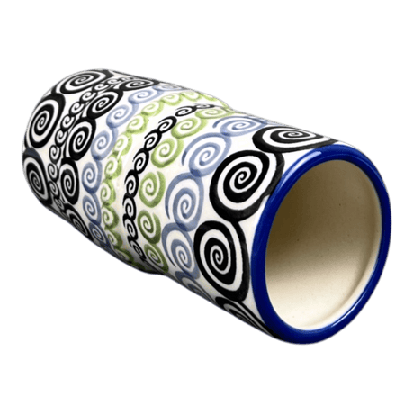 Vase, Slim, 5.5" in "Hypnotic Whirlpool" by Manufaktura | F141M-CGZC