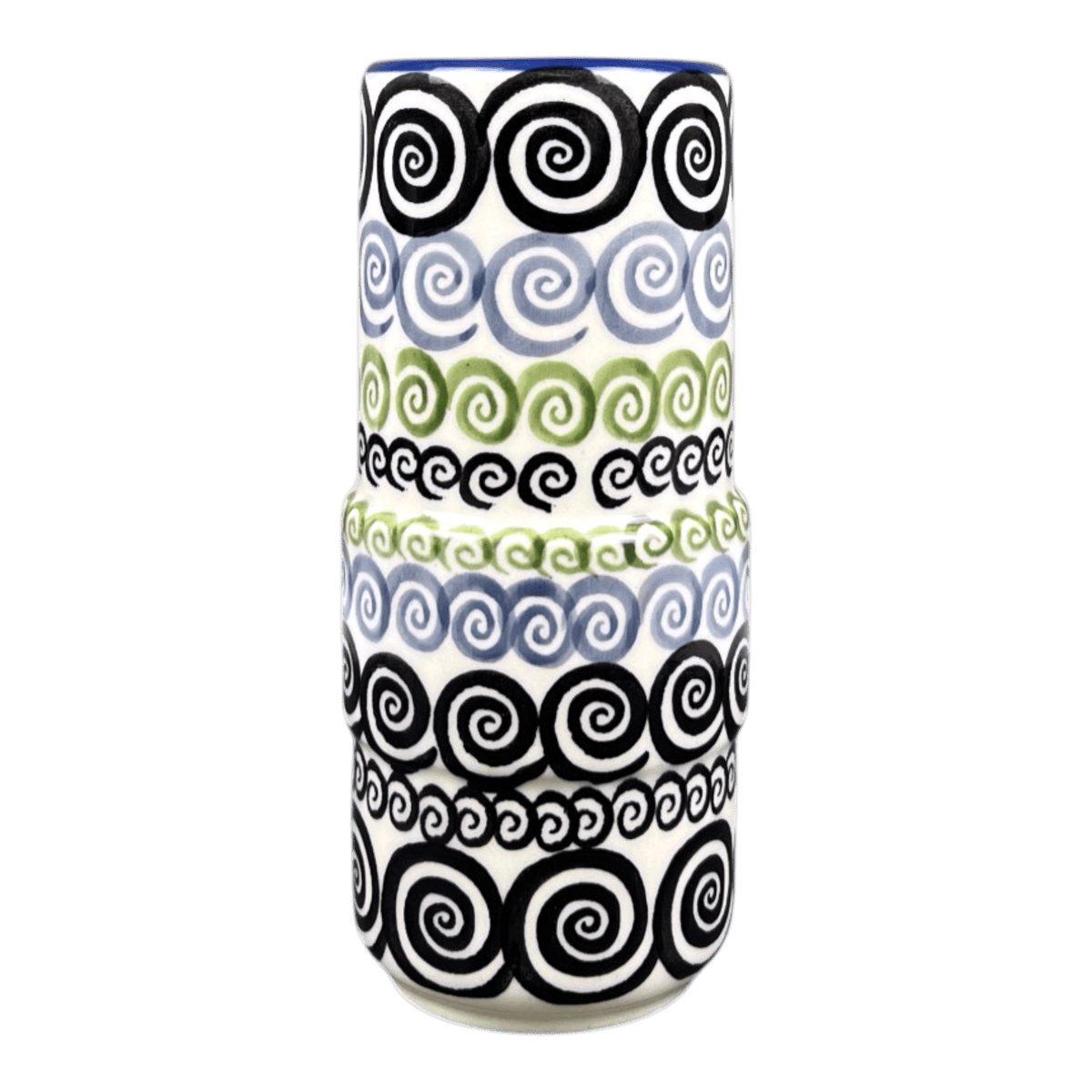 Vase, Slim, 5.5" in "Hypnotic Whirlpool" by Manufaktura | F141M-CGZC