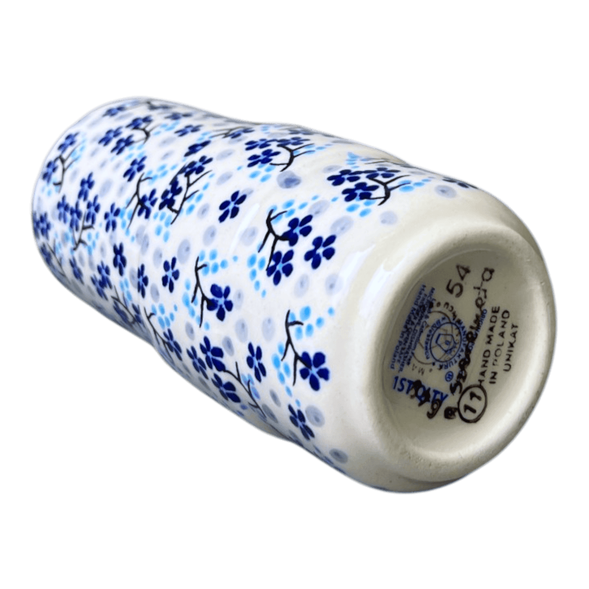 Vase, Slim, 5.5" in "Scattered Blues" by Manufaktura | F141S-AS45