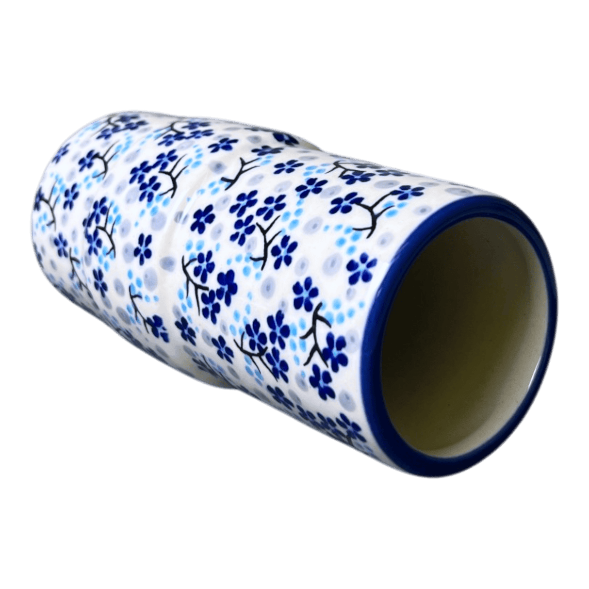Vase, Slim, 5.5" in "Scattered Blues" by Manufaktura | F141S-AS45