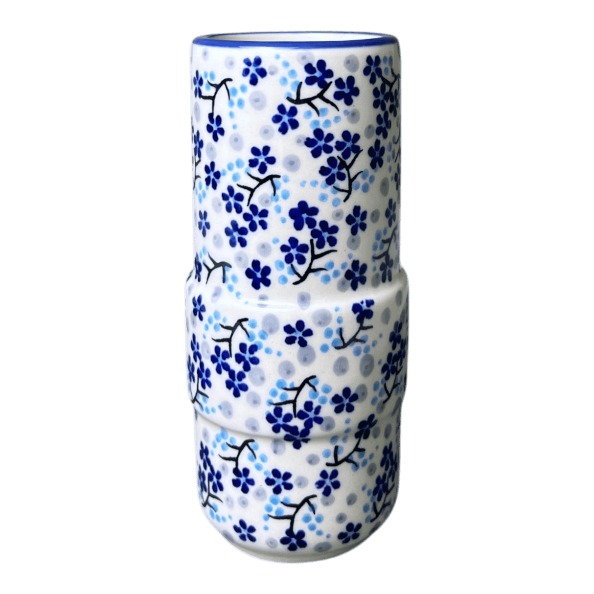 Vase, Slim, 5.5" in "Scattered Blues" by Manufaktura | F141S-AS45