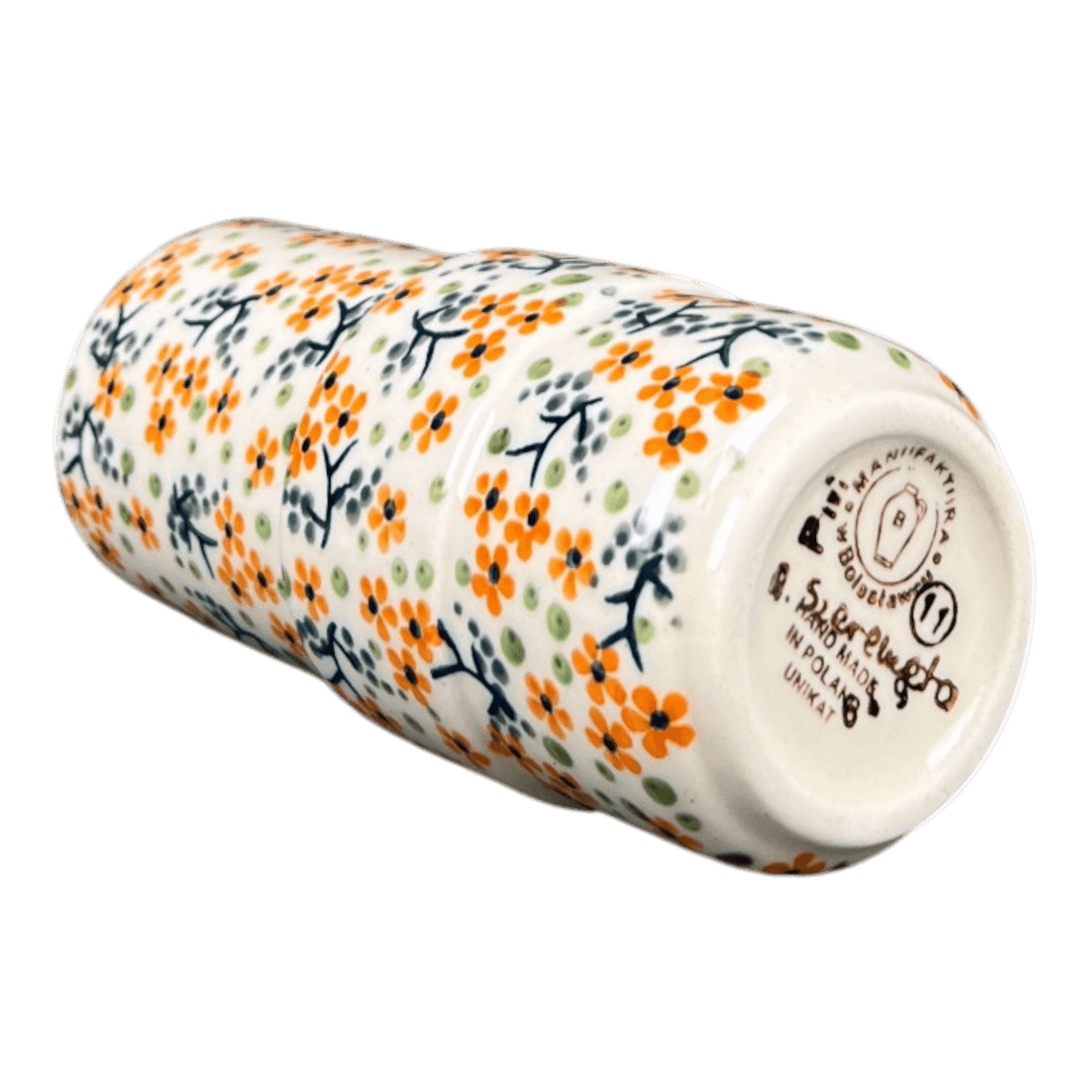 Vase, Slim, 5.5" in "Peach Blossoms" by Manufaktura | F141S-AS46