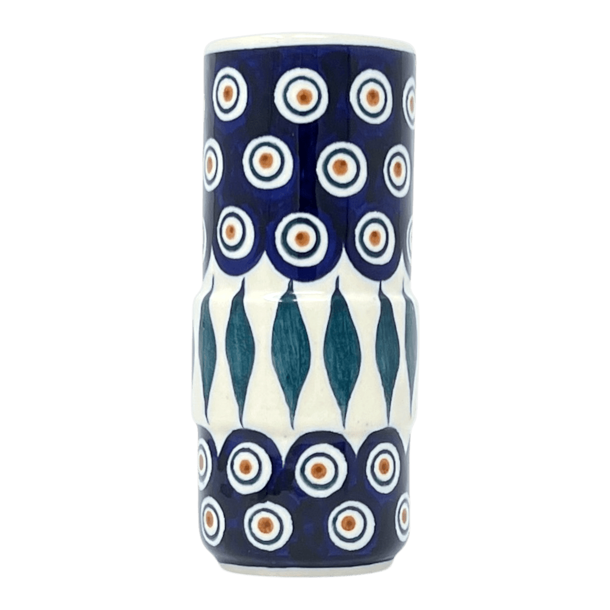 Vase, Slim, 5.5" in "Peacock" by Manufaktura | F141T-54