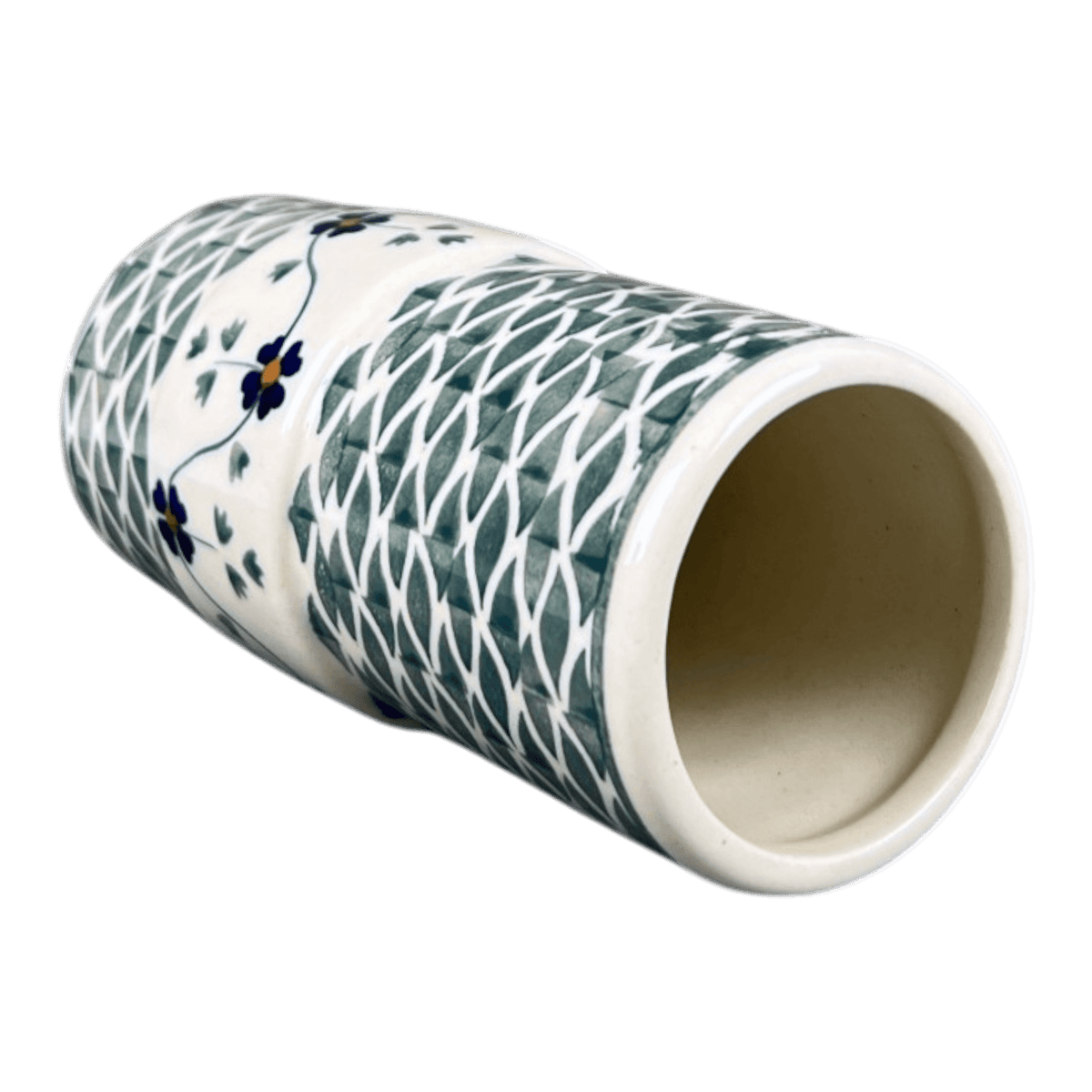 Vase, Slim, 5.5" in "Woven Pansies" by Manufaktura | F141T-RV