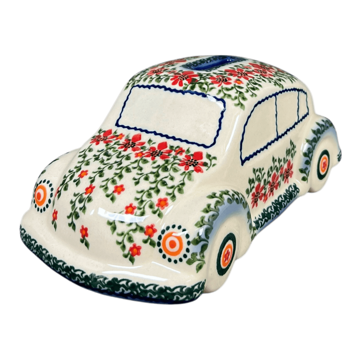 Bank, Beetle, 8.6" x 4.5" in "Draping Red Florals" by Galia | GAD20-PW3
