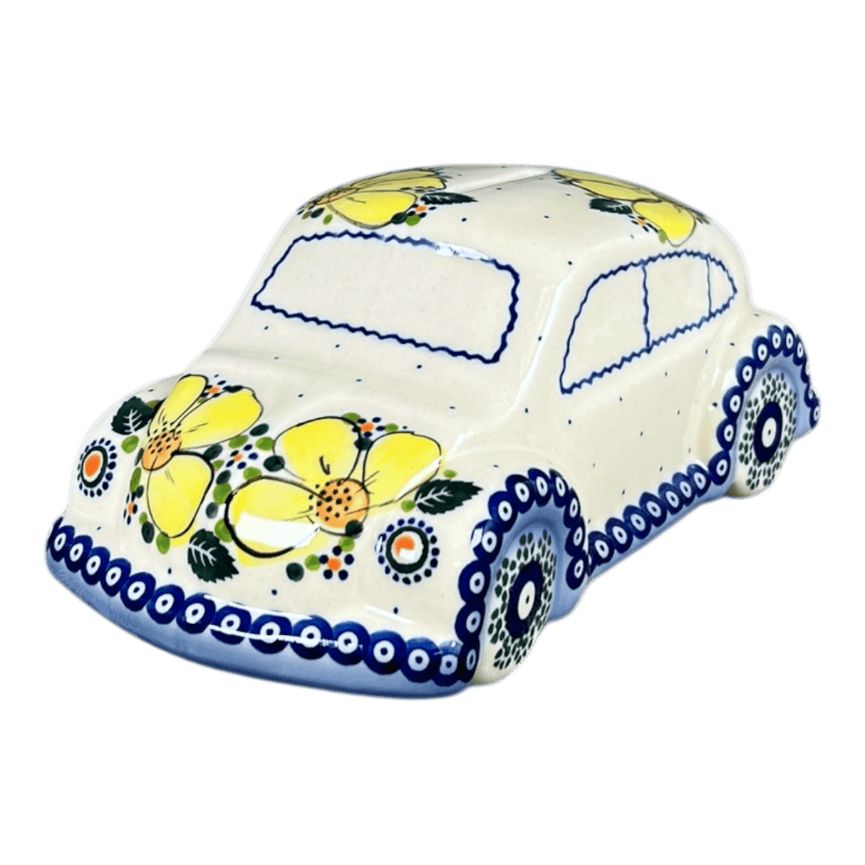 Bank, Beetle, 8.6" x 4.5" in "Yellow Daisy Dot" by Galia | GAD20-UJK1