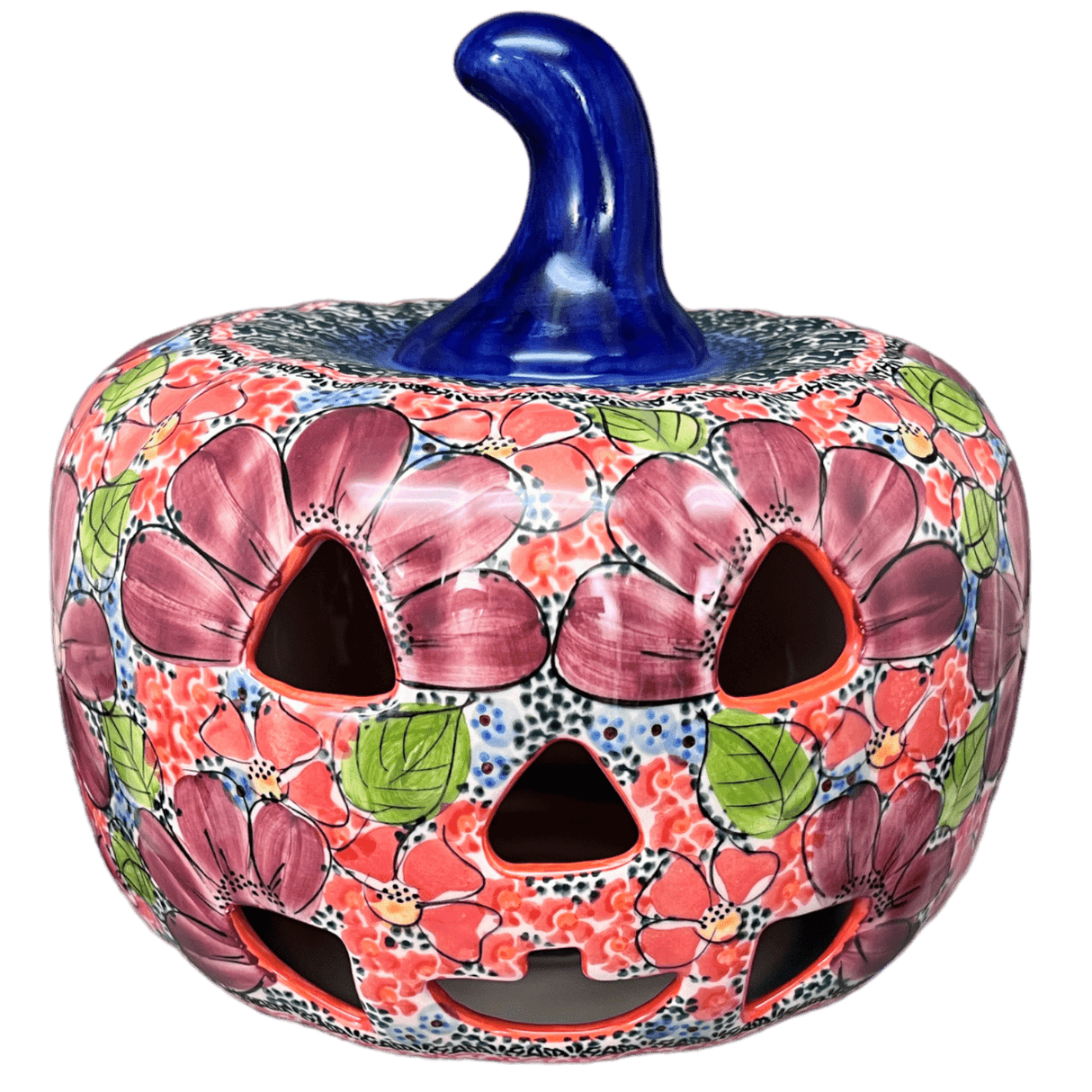 Luminary, Jack-O-Lantern, 8" in "Maroon Daisy" by Galia | GAD28D-AF