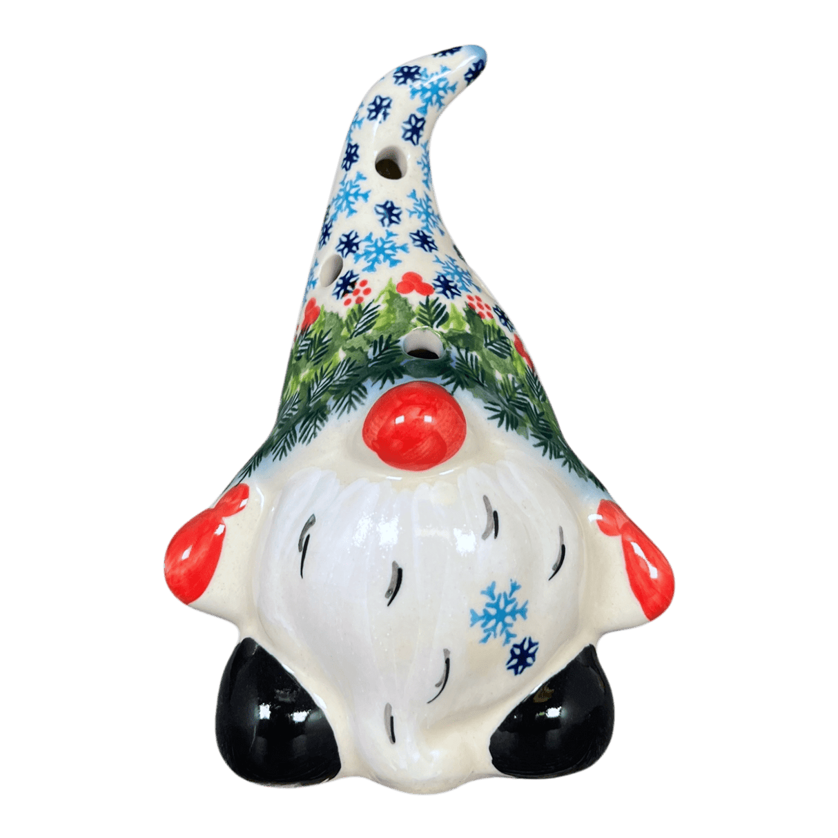 Luminary, Gnome, 6.5" Small in "Winter Wreath" by Galia | GAD39-PCH3