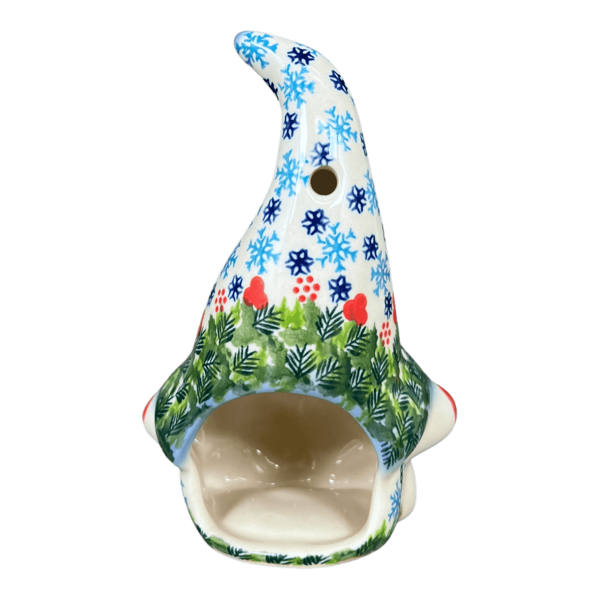 Luminary, Gnome, 6.5" Small in "Winter Wreath" by Galia | GAD39-PCH3