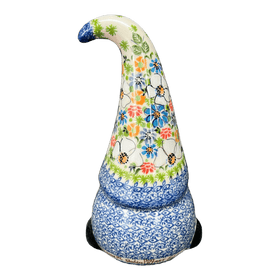 Polish Pottery 8.5" Large Gnome Figurine (Daisy Garden) | GAD40-ABP4 Additional Image at PolishPotteryOutlet.com