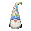 Polish Pottery 8.5" Large Gnome Figurine (Daisy Garden) | GAD40-ABP4 at PolishPotteryOutlet.com