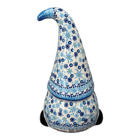 Polish Pottery 8.5" Large Gnome Figurine (Spring Snow) | GAD40-PCH1 Additional Image at PolishPotteryOutlet.com