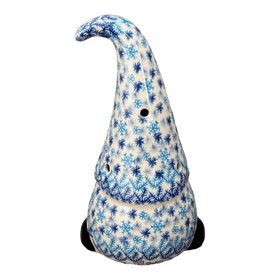 Polish Pottery 8.5" Large Gnome Figurine (Snow Flurry) | GAD40-PCH Additional Image at PolishPotteryOutlet.com