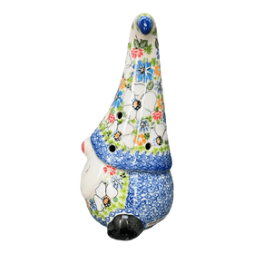 Polish Pottery 8.5" Large Gnome Luminary (Daisy Garden) | GAD41-ABP4 Additional Image at PolishPotteryOutlet.com