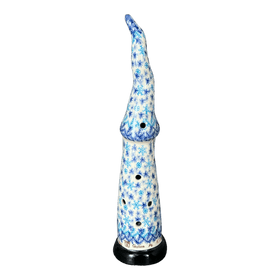 Polish Pottery 12.5" Skinny Gnome Luminary (Snow Flurry) | GAD43-PCH Additional Image at PolishPotteryOutlet.com