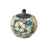 Decorative Pumpkin, 4" in "Large White Daisy" by Galia | GAD44-ABP