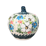 Decorative Pumpkin, 4" in "White Daisy Cluster" by Galia | GAD44-ABP1