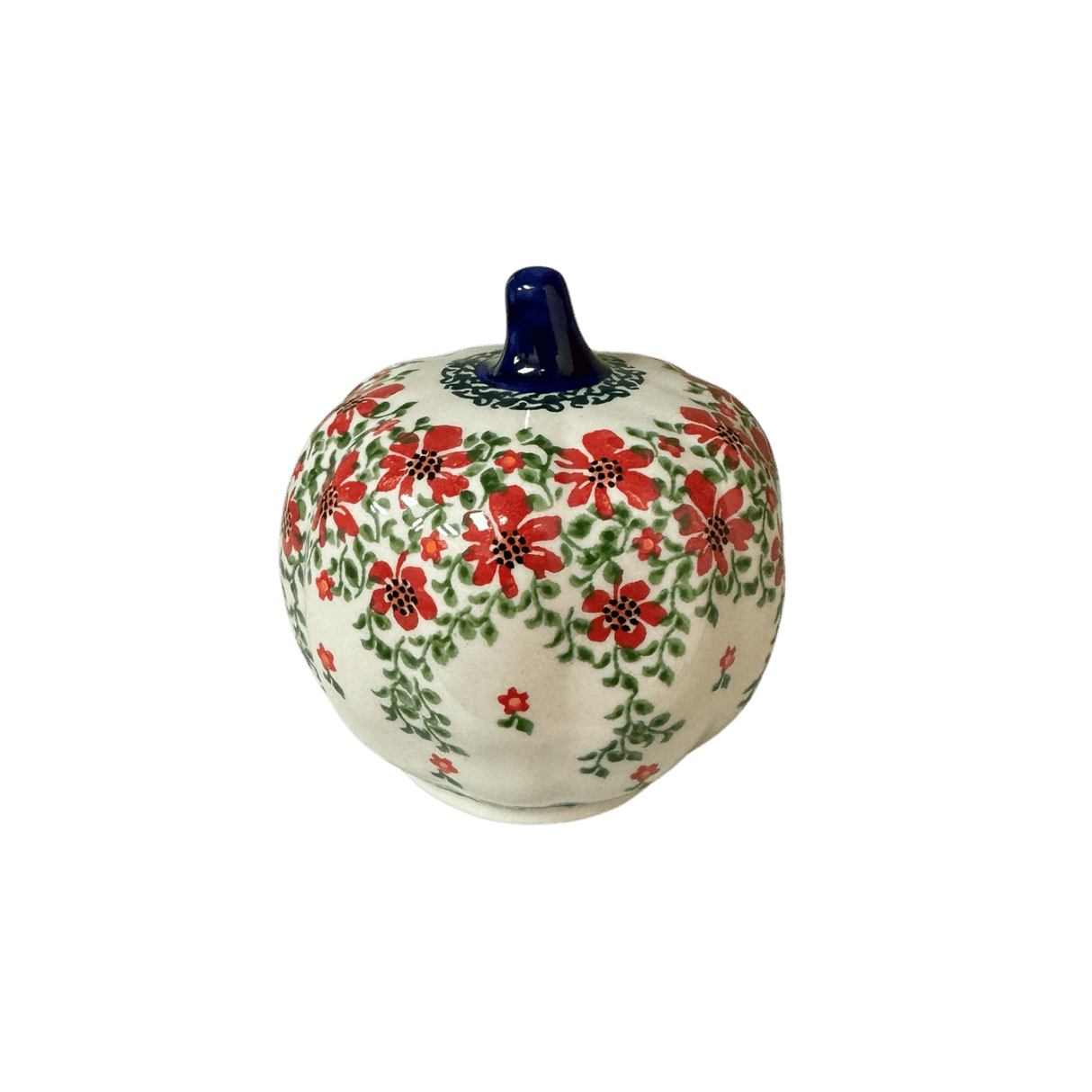 Decorative Pumpkin, 4" in "Draping Red Florals" by Galia | GAD44-PW3