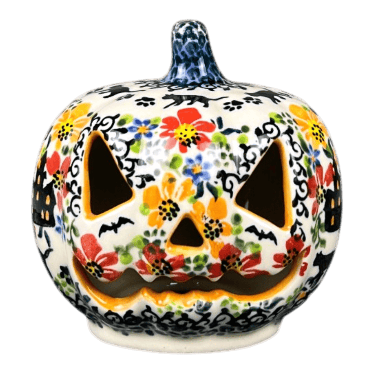 Luminary, Pumpkin, 4" in "Black Cat Crossing" by Galia | GAD44D-AH2