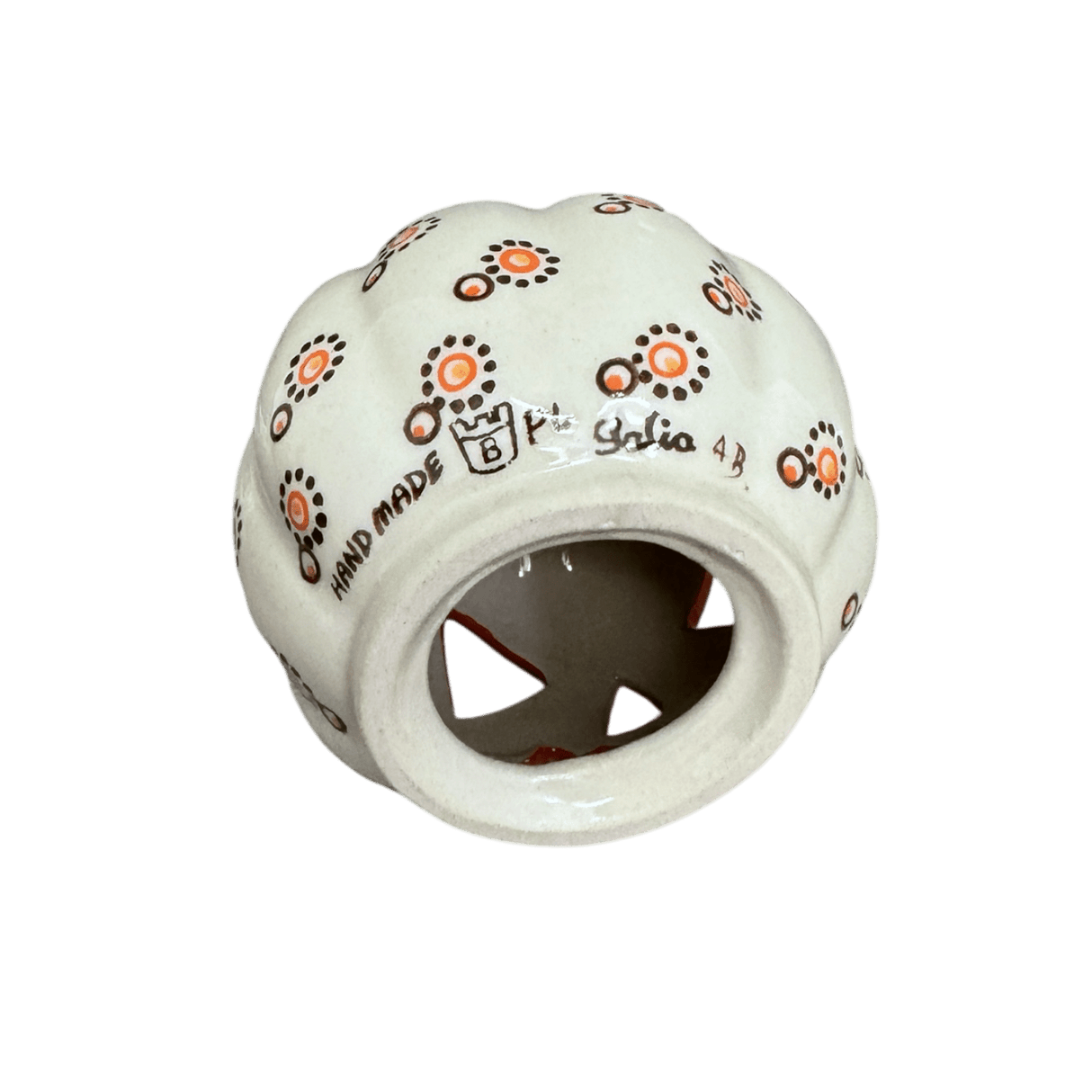 Luminary, Pumpkin, 4" in "Sunny Dots" by Galia | GAD44D-PK2