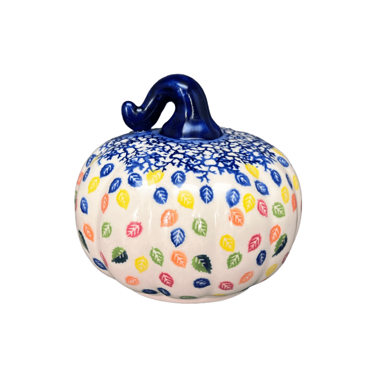 Decorative Pumpkin, 4.5" in "Rainbow Leaves" by Galia | GAD45-PL1
