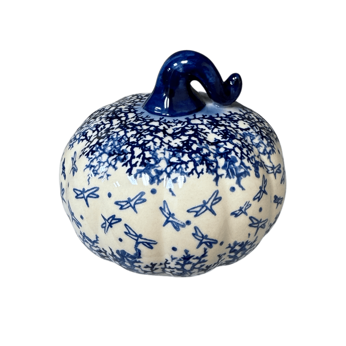 Decorative Pumpkin, 4.5" in "Dancing Dragonflies" by Galia | GAD45-PL3