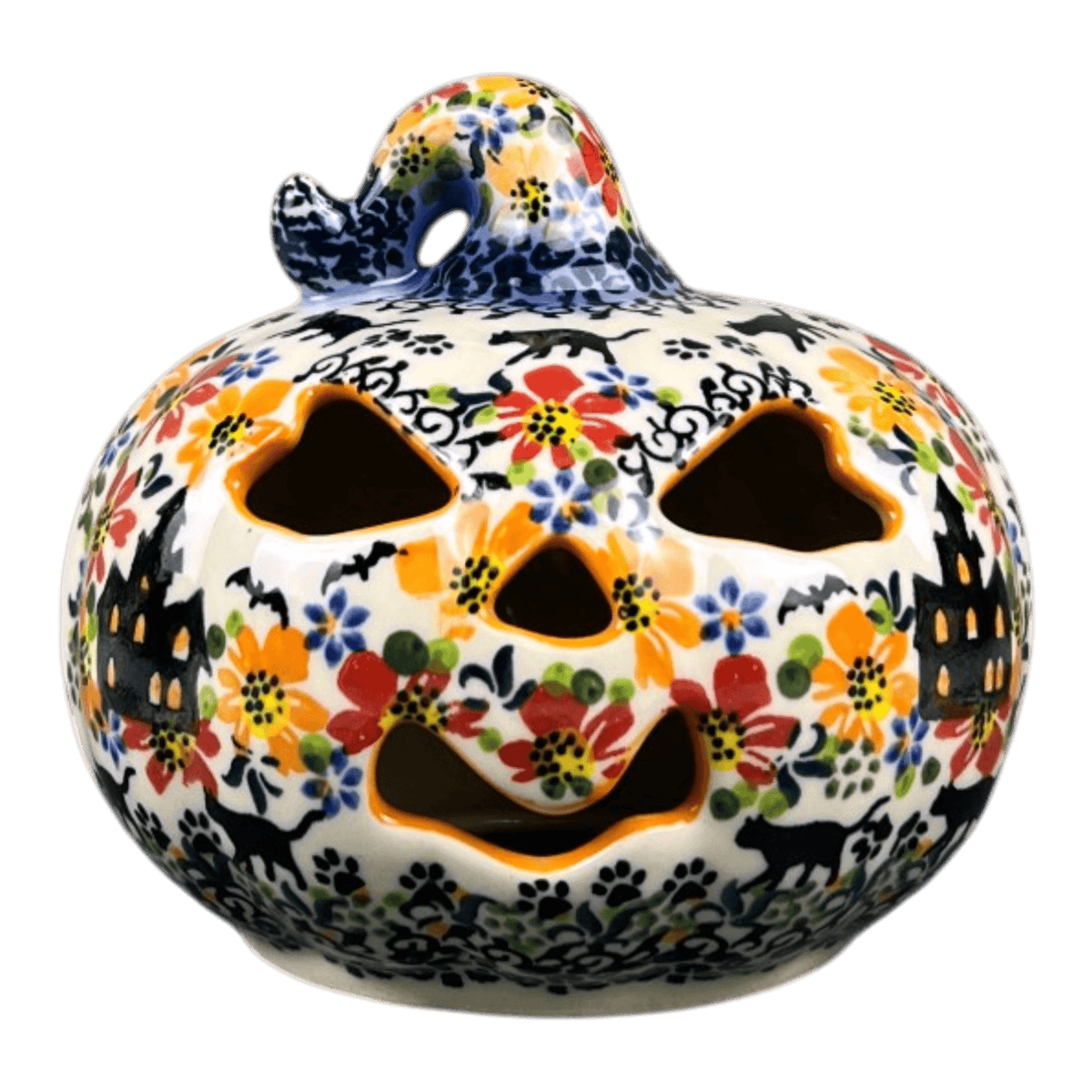 Luminary, Pumpkin, 4.5" in "Black Cat Crossing" by Galia | GAD45D-AH2